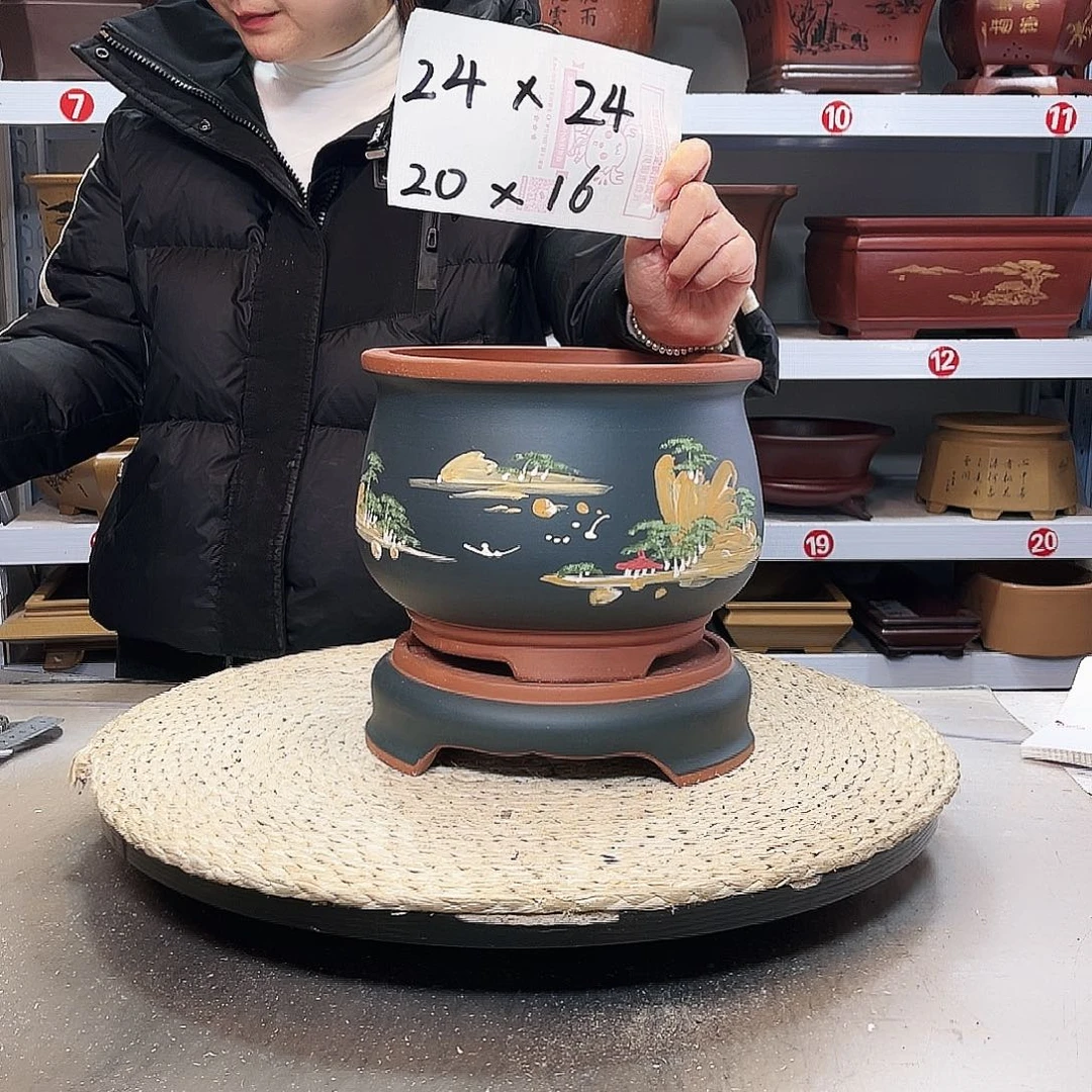 花盆紫砂紫砂花盆里放