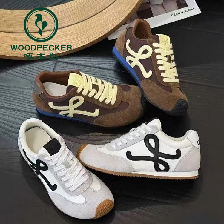 啄木鸟幂幂同款德训鞋休闲鞋女内增高春季时尚休闲鞋厚底拼色百搭