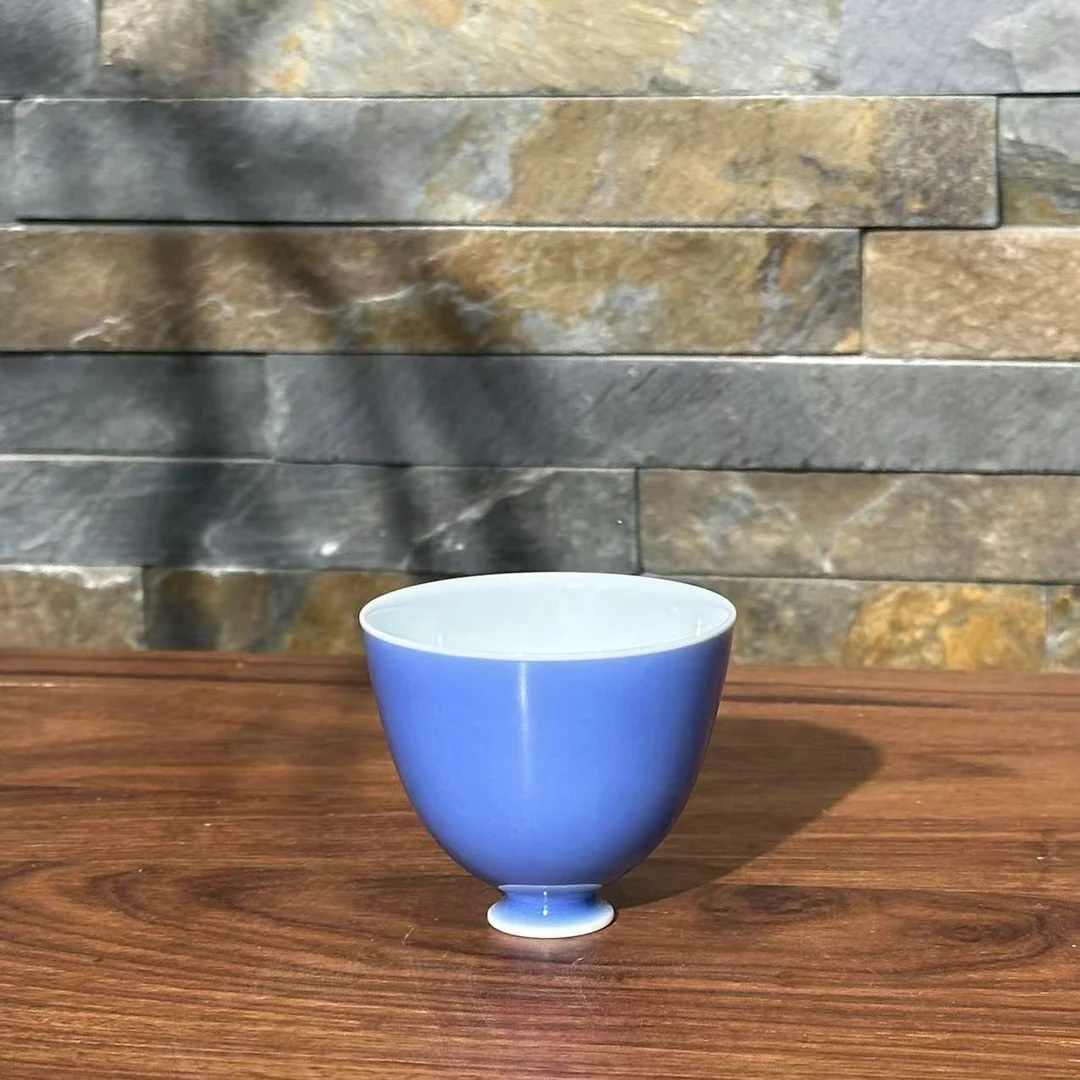 SH3267[学茶严选]海洋之恋浅蓝鸡心杯 茶杯 陶瓷