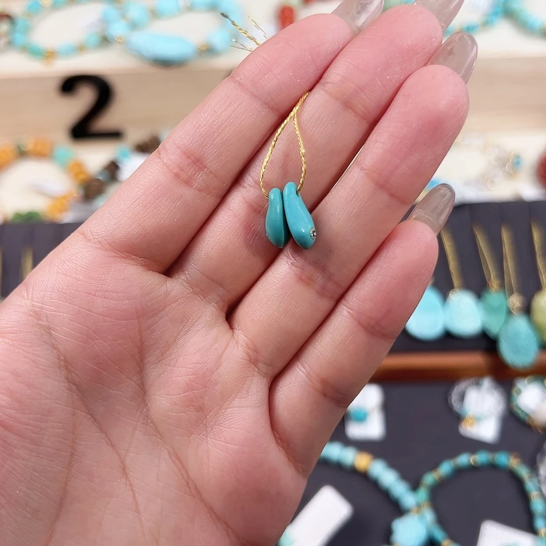 绿松石未镶嵌把件小卡子