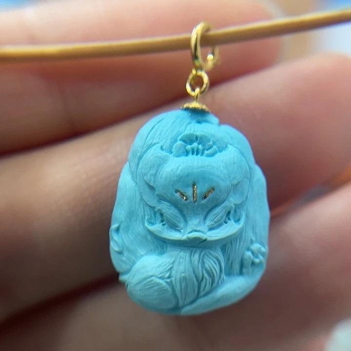 绿松石18K金镶嵌珠宝奇石