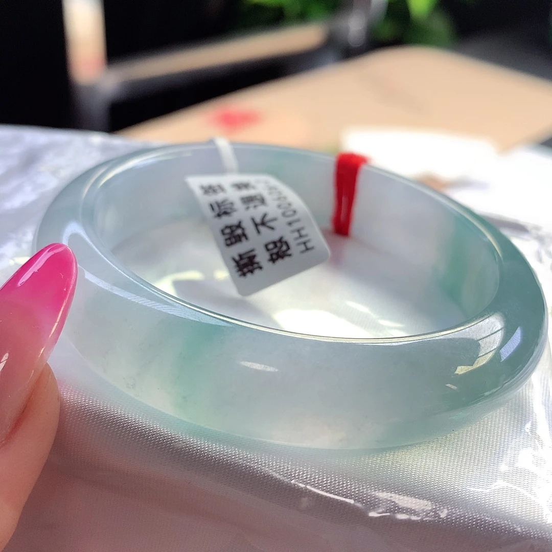 未镶嵌手镯翡翠天然A货翡翠55-56冰山一角 清清爽爽