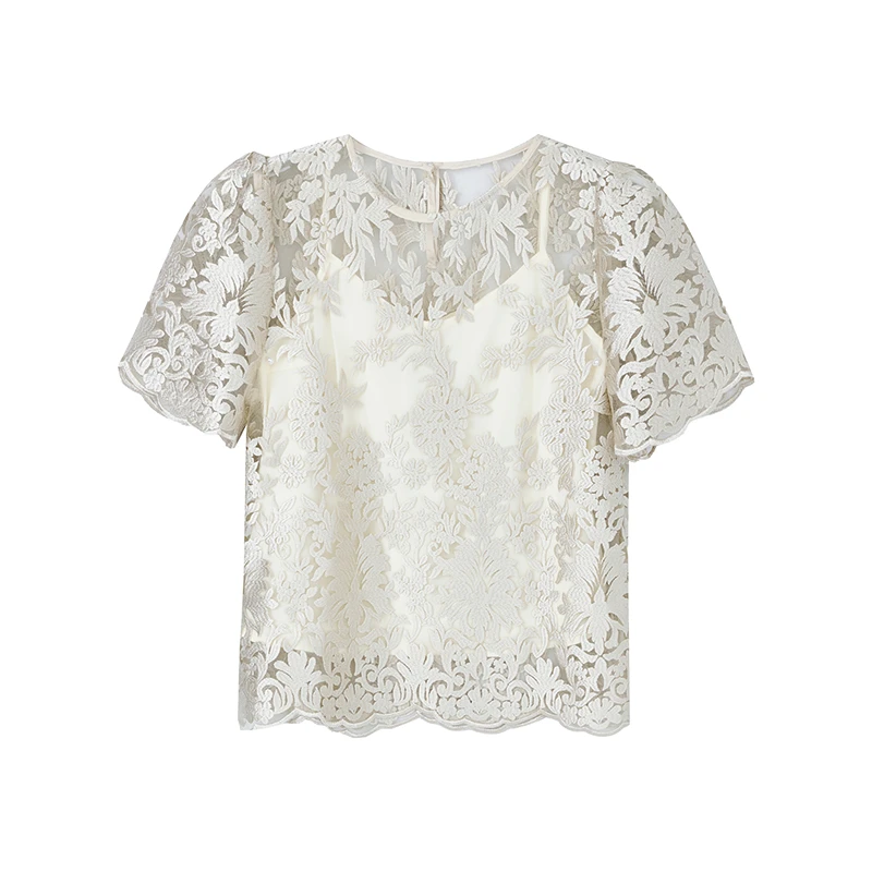 【达人专属】静奢风蕾丝小衫N3403