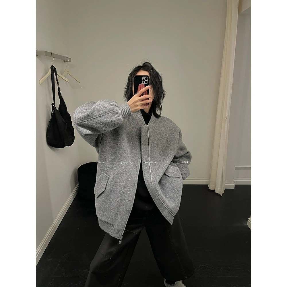 JCCC影子【飞行日记】廓形绵羊毛羊驼毛绗棉毛呢夹克外套JE4IMW11