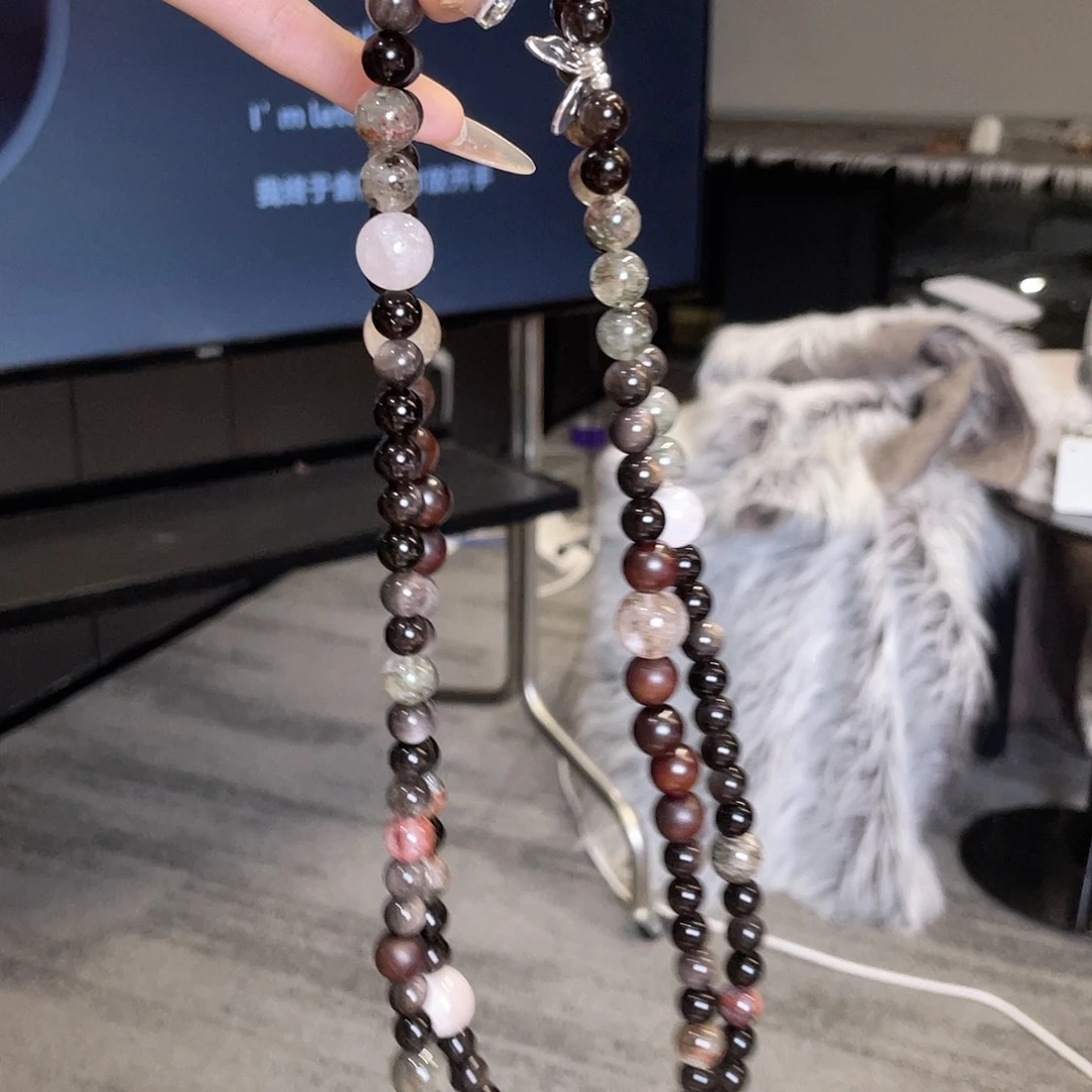 水晶手串未镶嵌黑色三圈