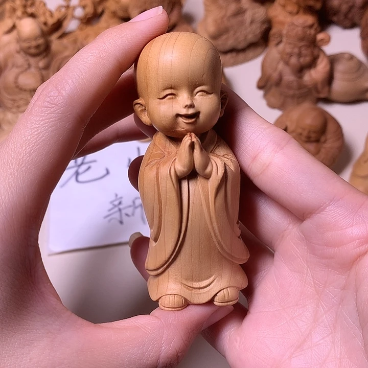 檀香木把件檀香无忧小和尚