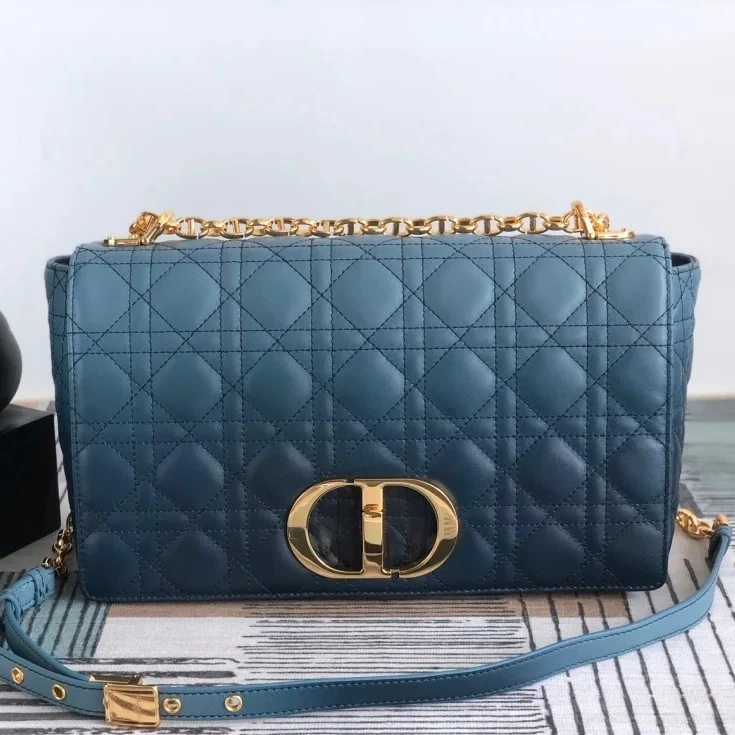 95新 DIOR/迪奥 迪奥蓝色渐变caro斜挎包 24050156-01