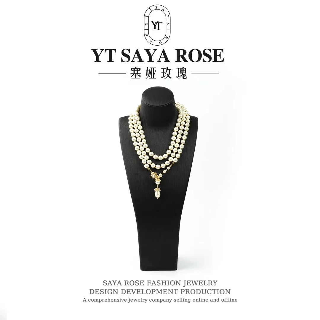 长款SayaRose【夏花】小众设计款重工款琉璃项链毛衣链时尚饰品