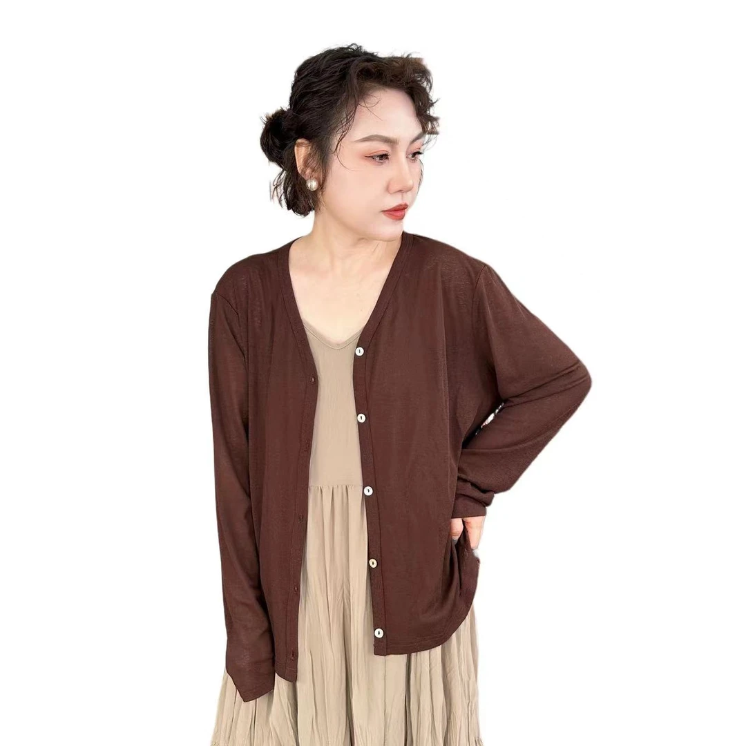 【0910】开衫~柔软轻薄高弹力沙质防晒开衫慵懒简约百搭开衫