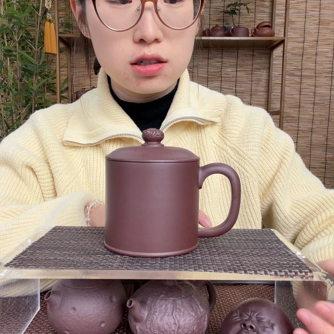紫砂茶壶原矿中槽清至尊办公杯没礼盒微宽450CC左右