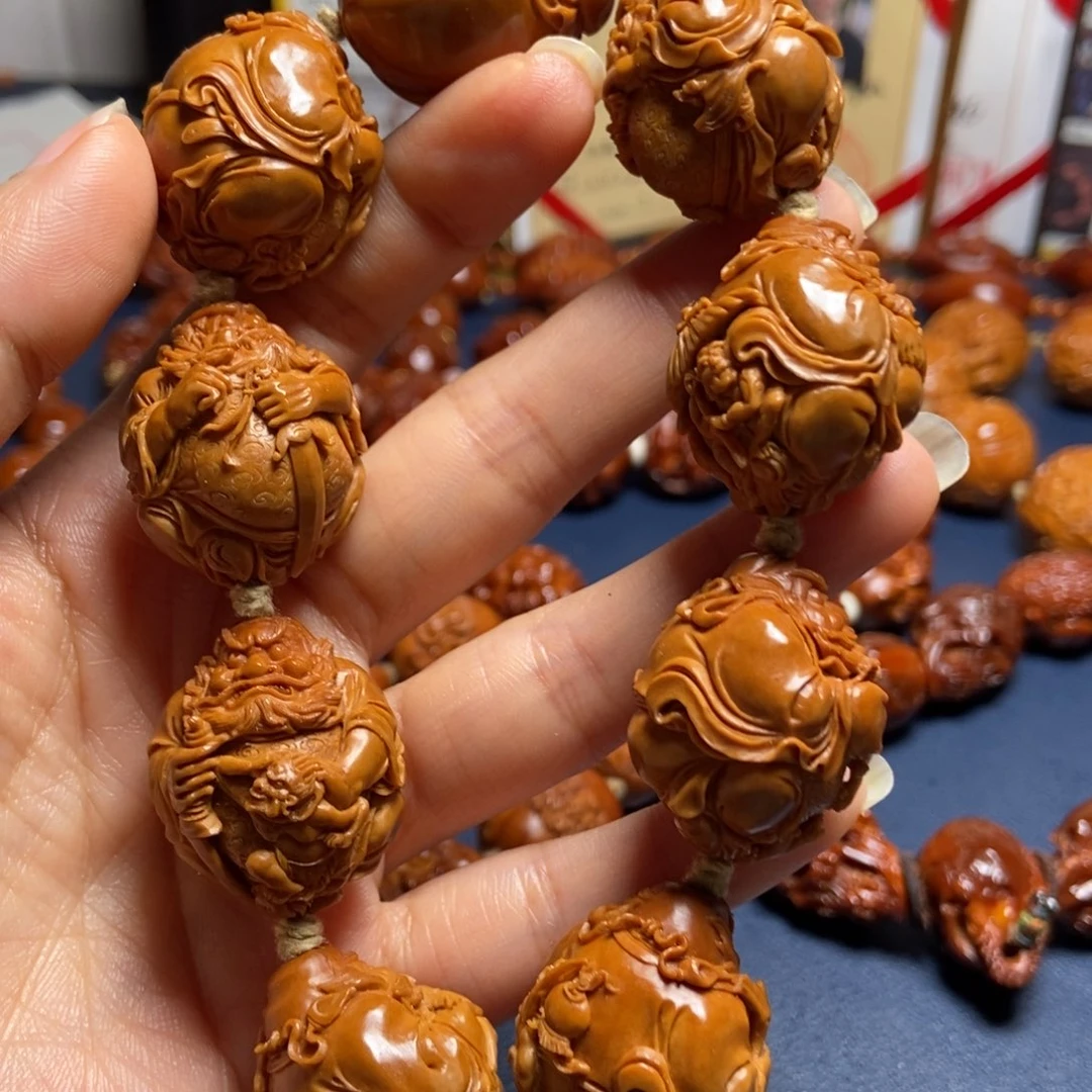 旧***.橄榄核手串/手链钟馗捉鬼