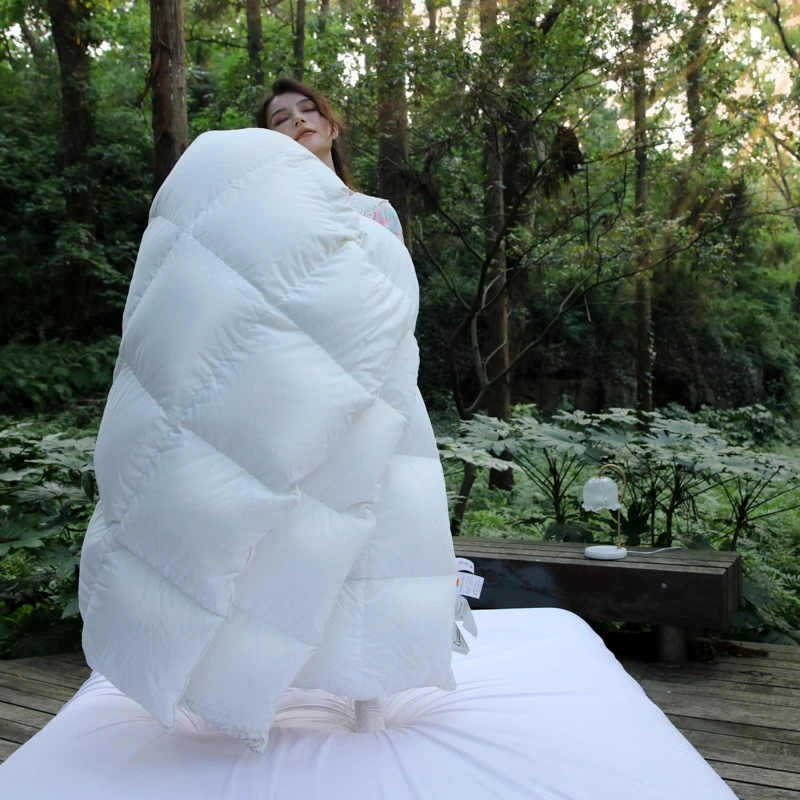 【送工具】高档酒店同款纯色立边高密羽 绒被自充被壳