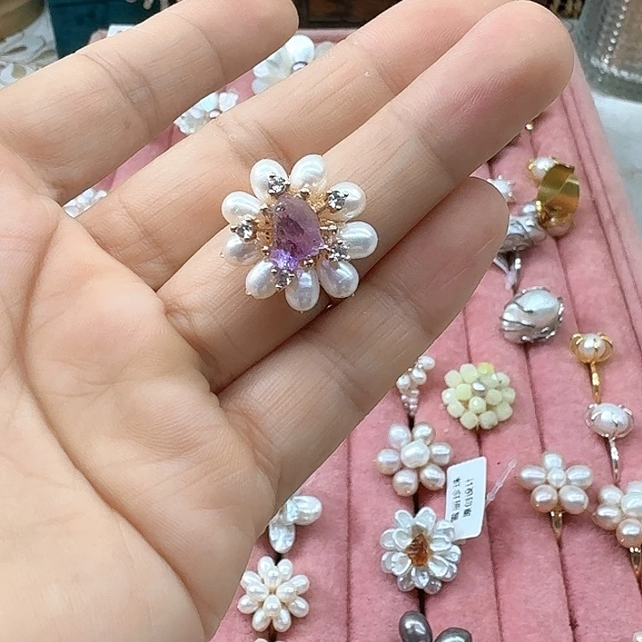 未镶嵌戒指淡水珍珠