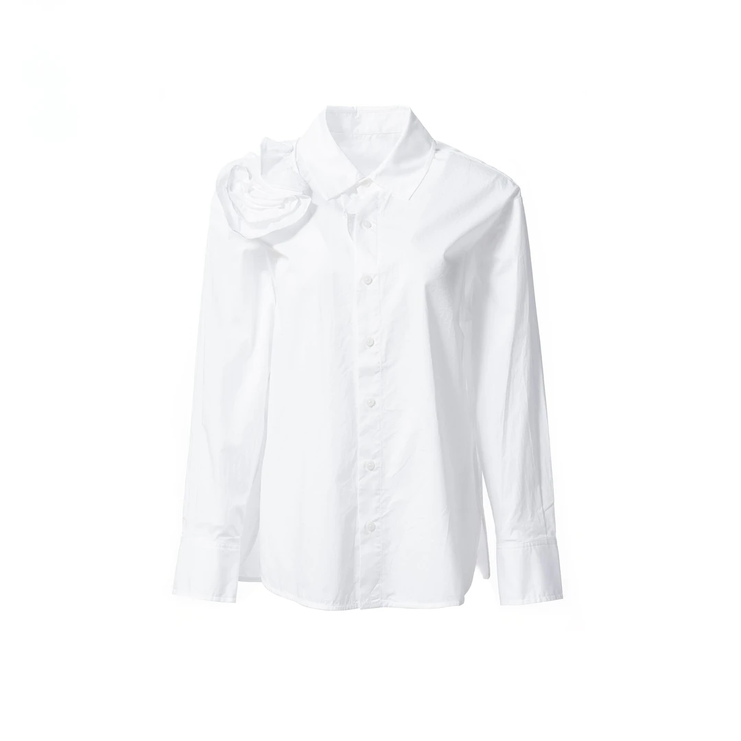 【深圳南油高货】不规则立体大盘花拼接衬衫 YC62FH5428