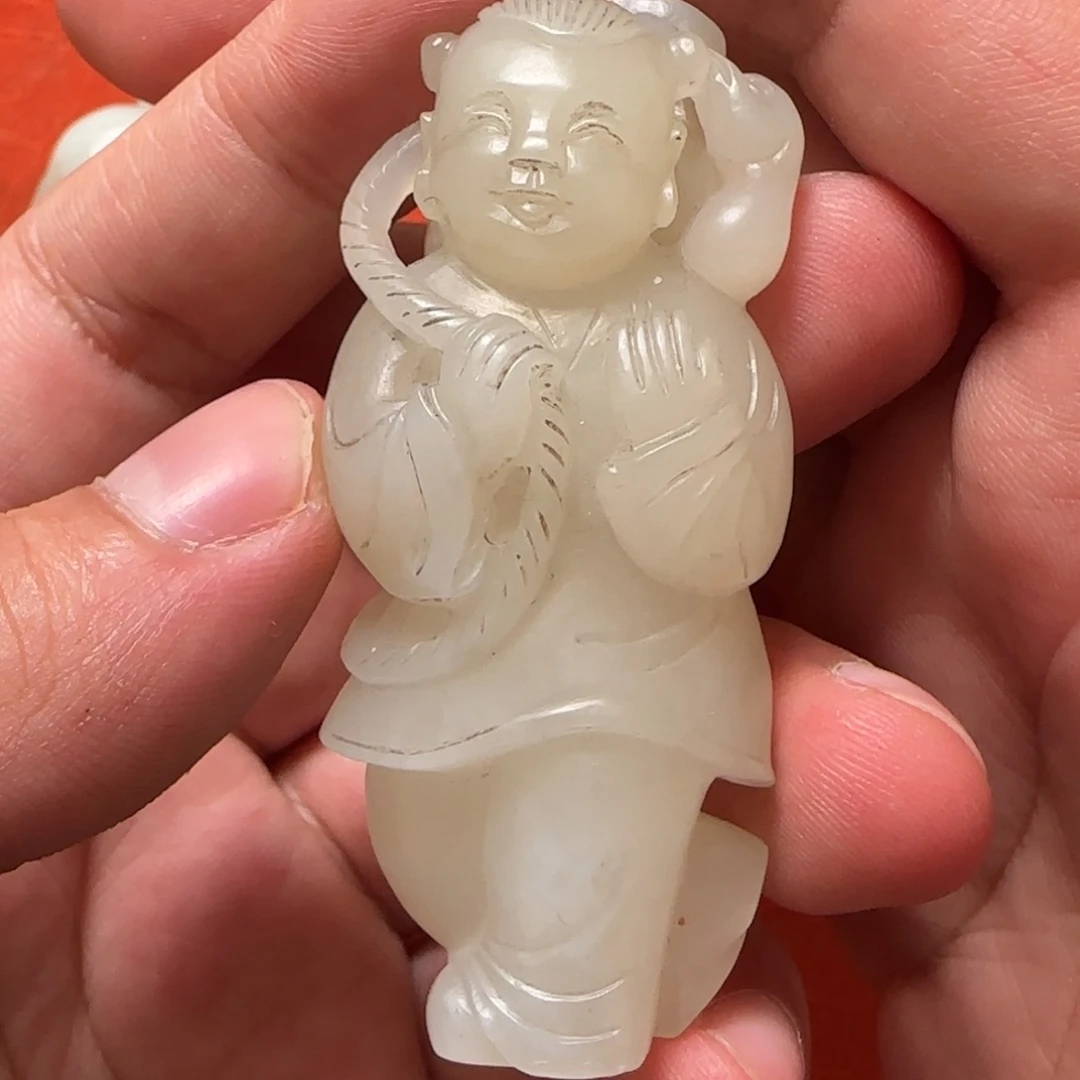 人***画和田玉未镶嵌挂件