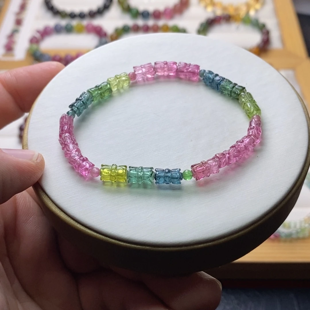 碧玺未镶嵌碧玺手链