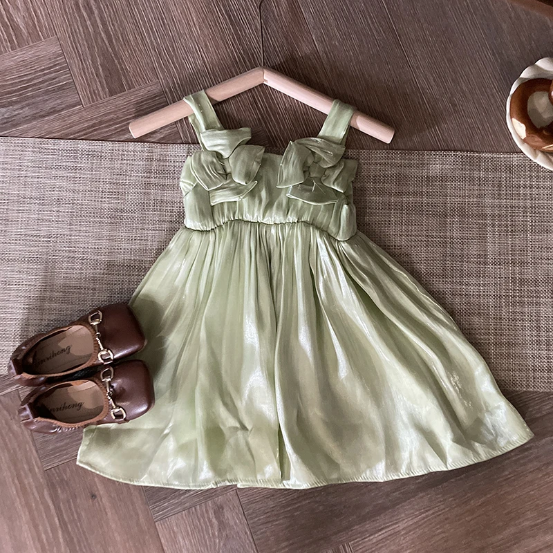 韩版女童时尚洋气花朵吊带连衣裙 m885 29'9