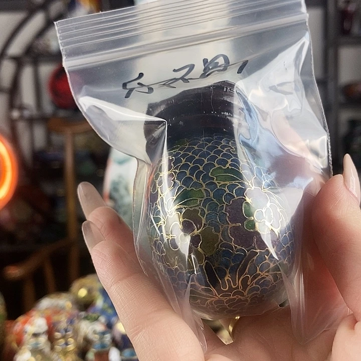 乐****铜二蓝脱胎鸡蛋一个