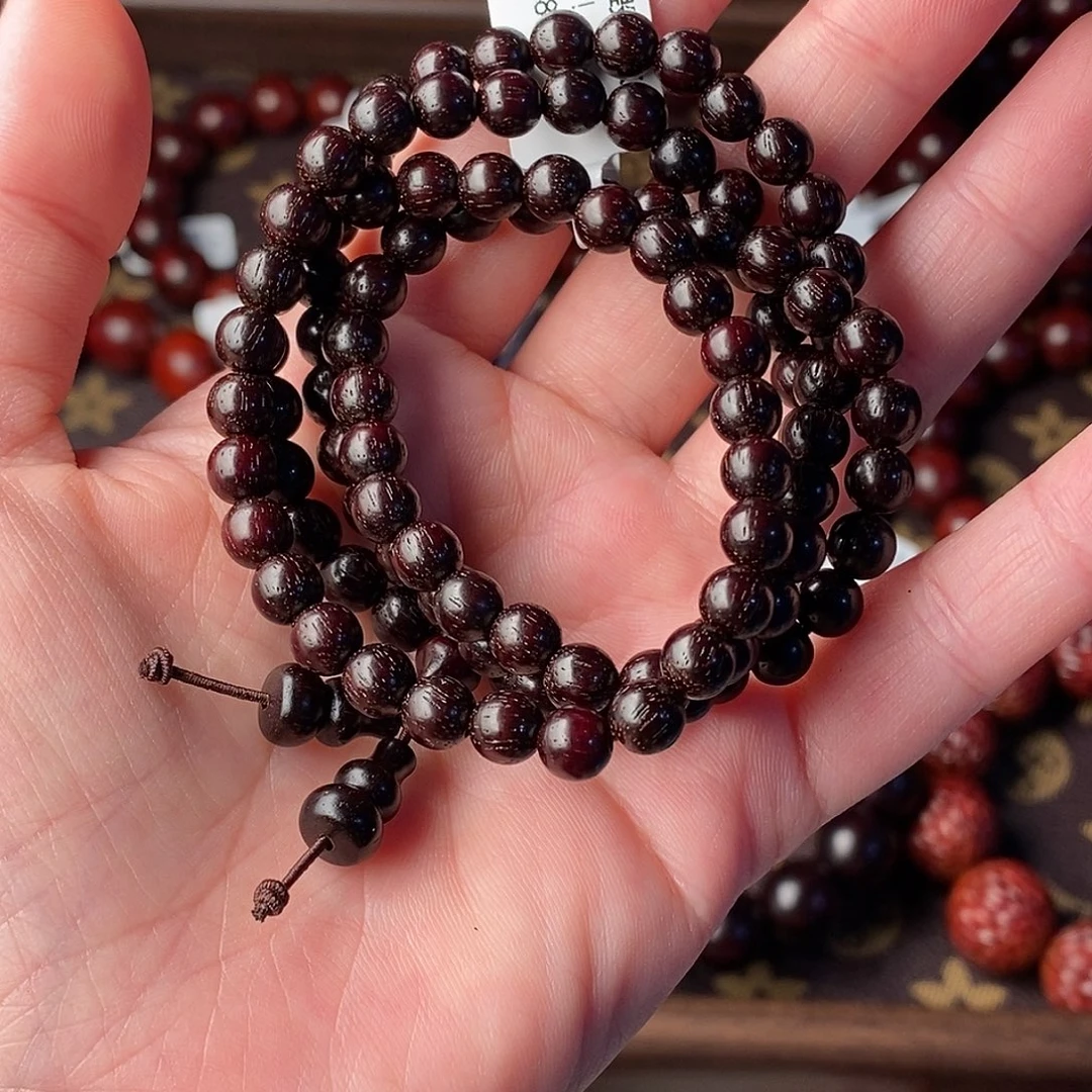 小叶紫檀手串/手链原汁原味小叶紫檀0.6/108颗高油密