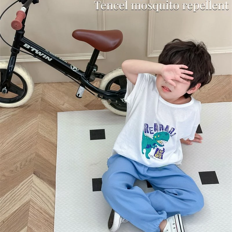 儿童防蚊裤夏季薄款男童牛仔裤女童休闲长裤大童宝宝灯笼裤子0011