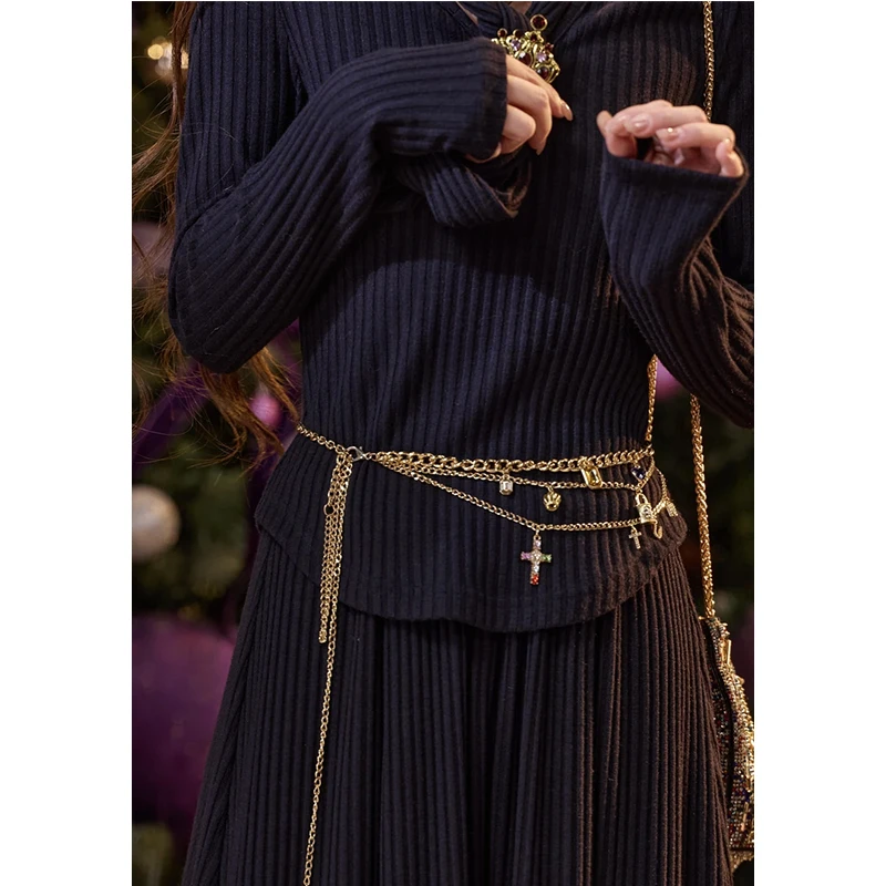 12月21号上新【影月】出片设计感 复古多层镶钻腰链