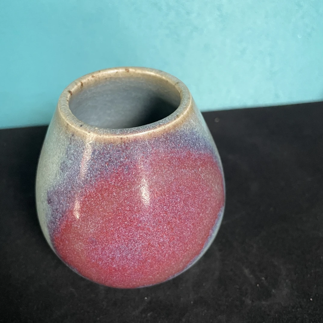 仿古瓷 仿古瓷天青釉鸡心罐3156