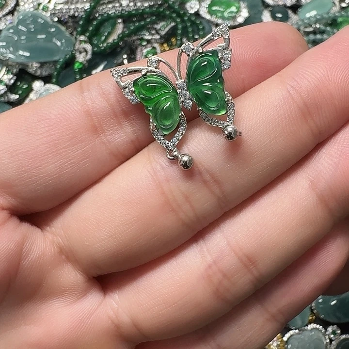 翡翠未镶嵌颈饰天然A货翡翠放漏