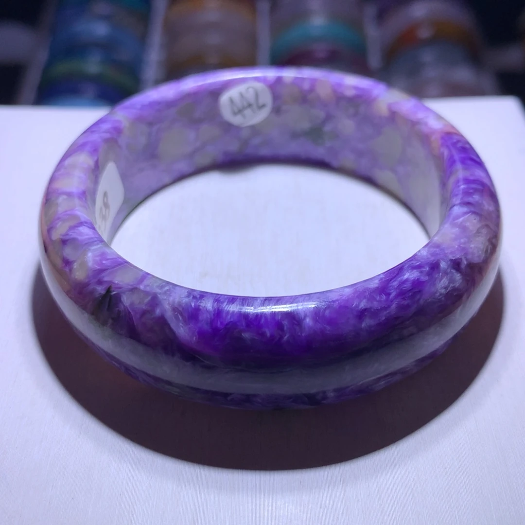 水晶银S925镶嵌手镯紫龙晶58.3圈442