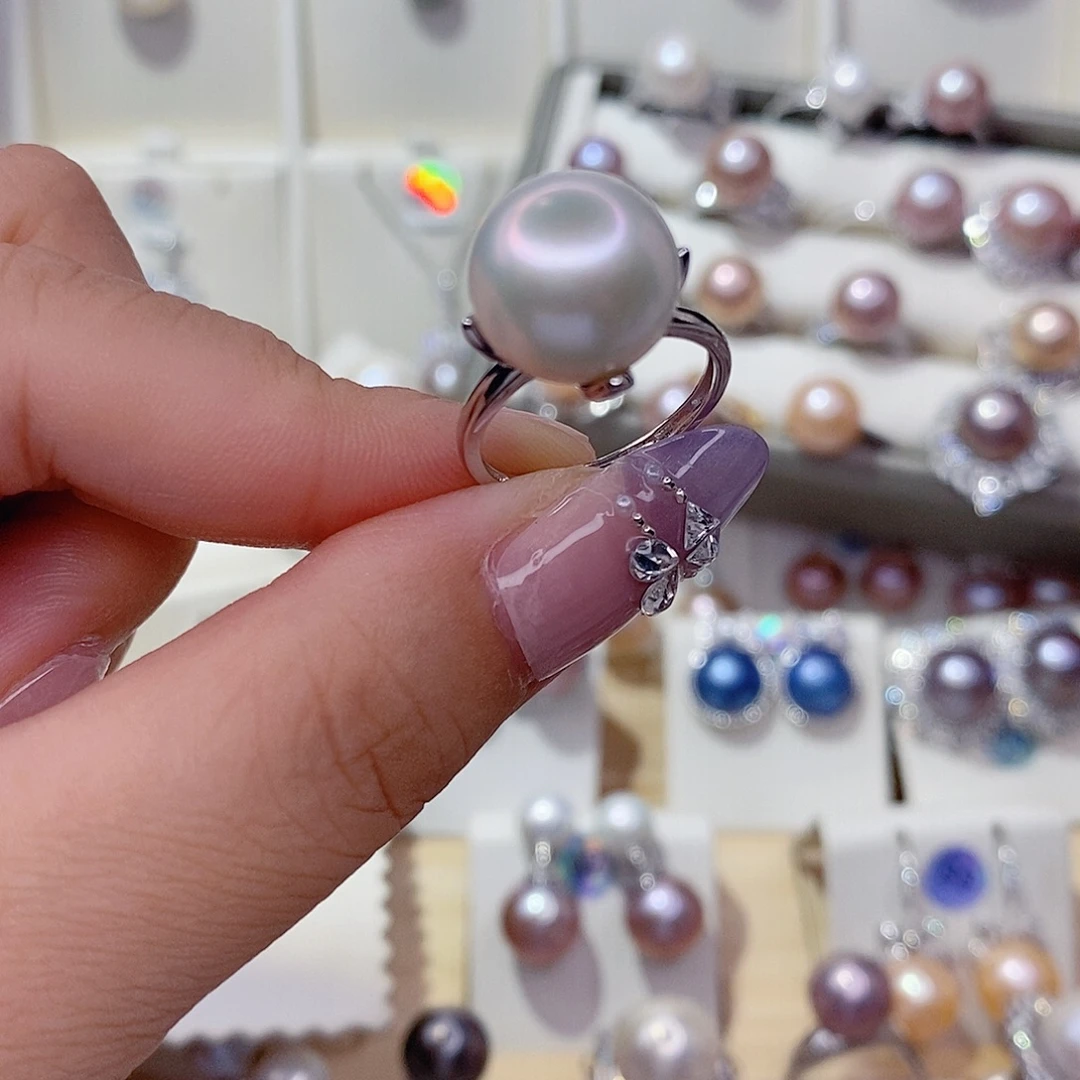 J***u淡水珍珠戒指银S925镶嵌