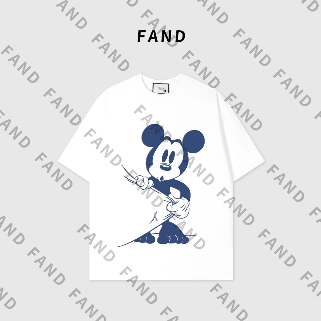FAND品牌【ds米妮】2025新品夏季情侣装印花宽松圆领短袖T恤