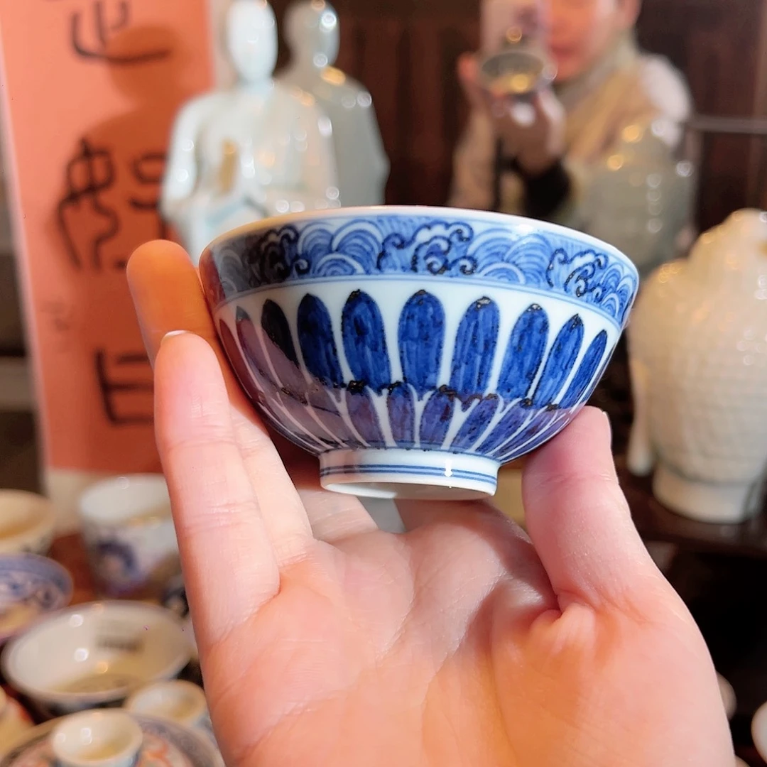 景德镇陶瓷青花主人杯陶瓷