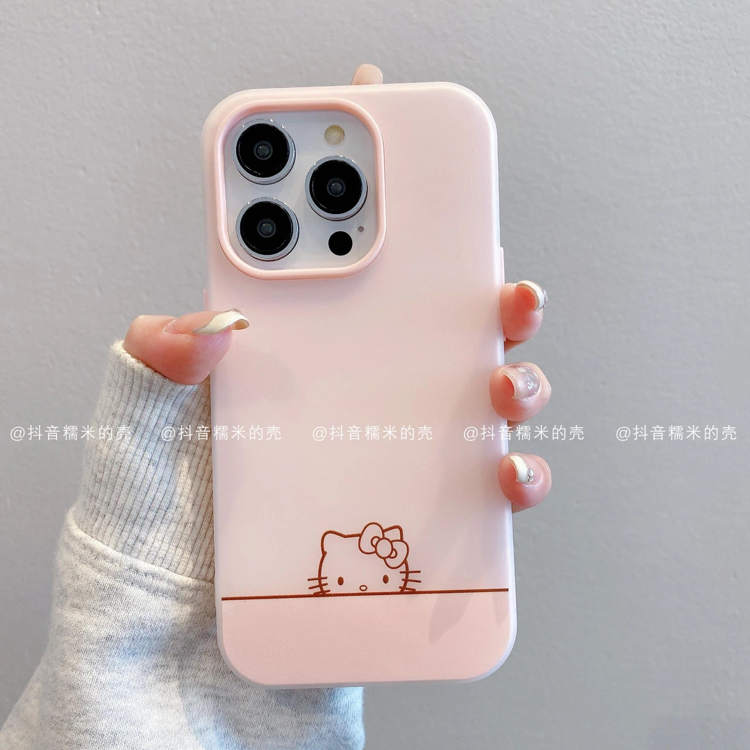 （苹果）果冻壳适用苹果16promax/15/14/13/12/11粉凯蒂猫潮手机壳