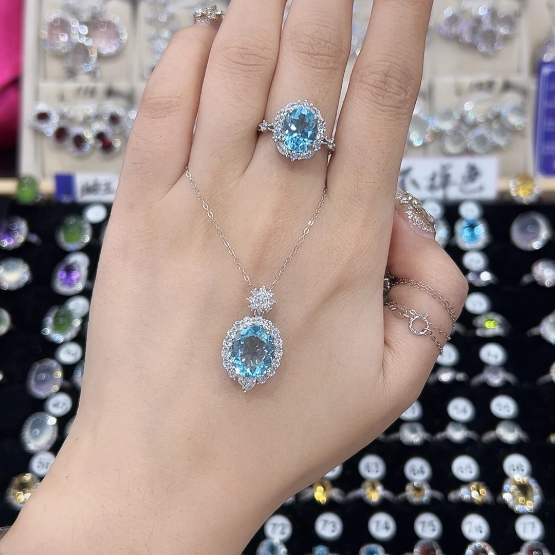 ****戒指银S925镶嵌托帕石