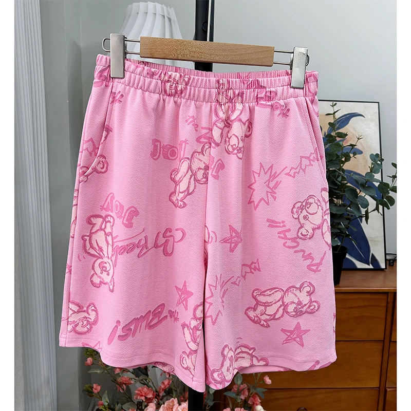 【草莓熊】针织棉印花少女心短裤多巴胺休闲女短裤五分裤巨显瘦