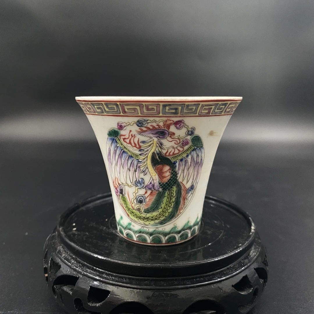 荣丰/民国粉彩龙凤纹杯（口沿）/850208012