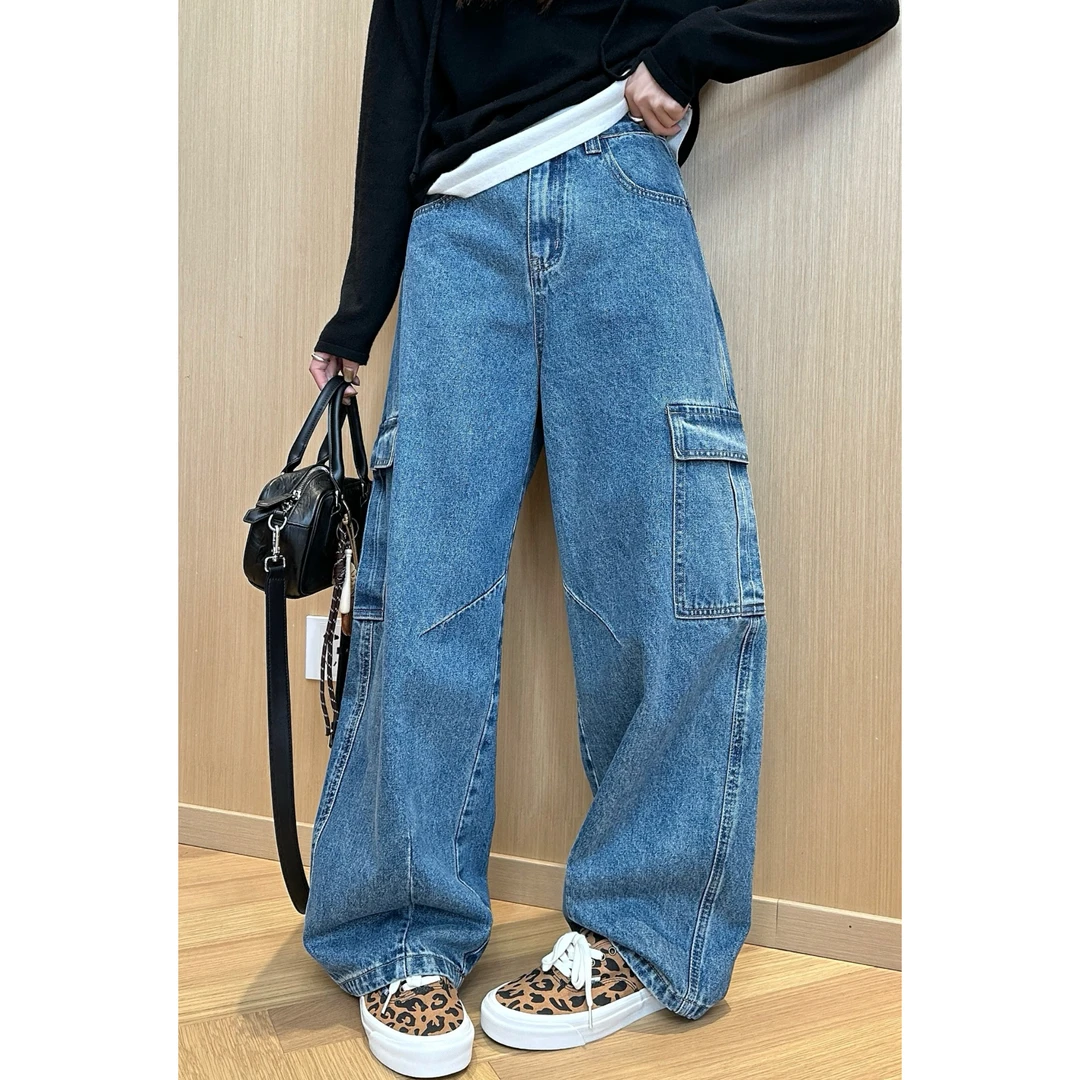 小静静一会【工装牛仔裤】2025早秋款设计感百搭牛仔裤 2508C4306