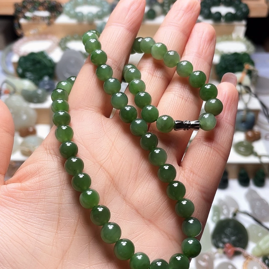 和田玉未镶嵌项链碧玉妈妈链8