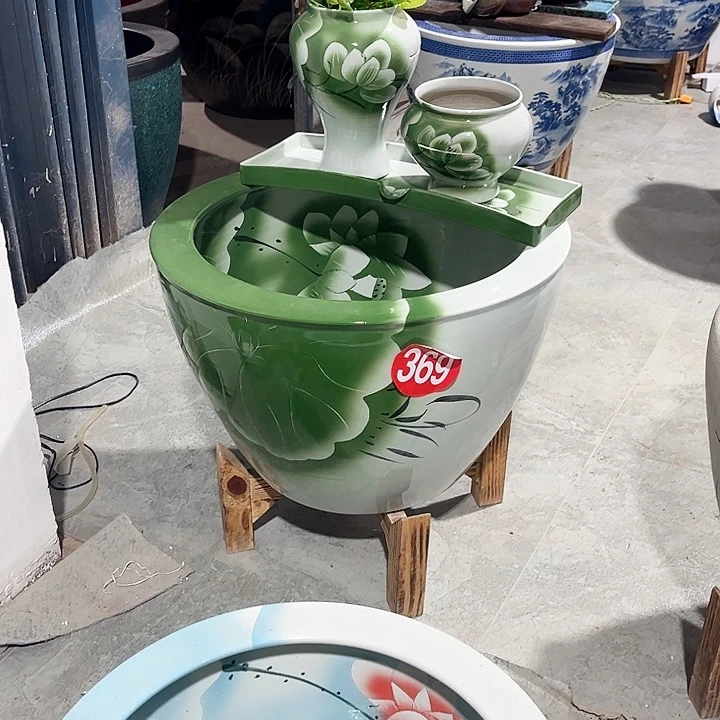 金***站景德镇陶瓷鱼缸艺术直径62高度42