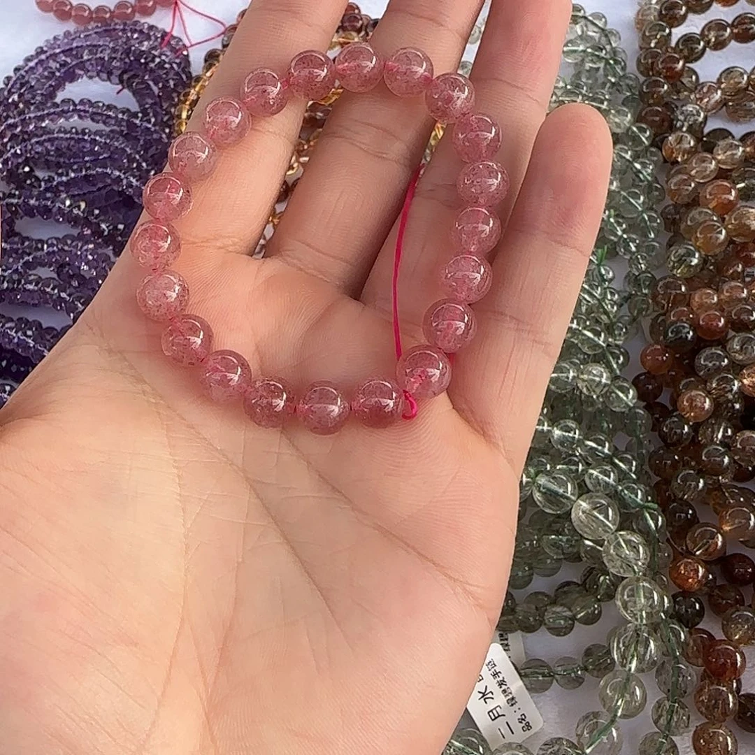 水晶未镶嵌手链天然水晶草莓晶手链