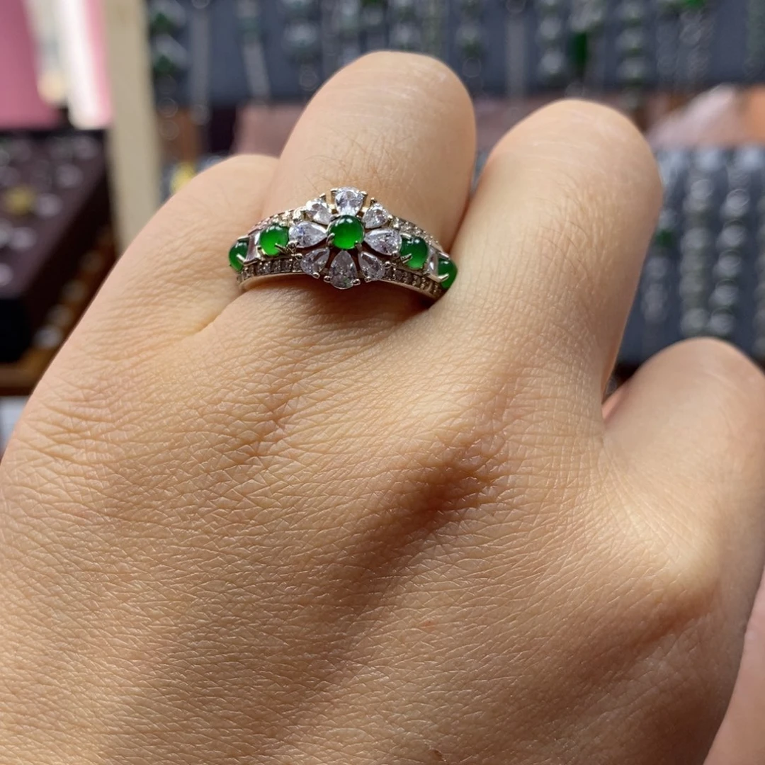 翡翠颈饰银S925镶嵌40号