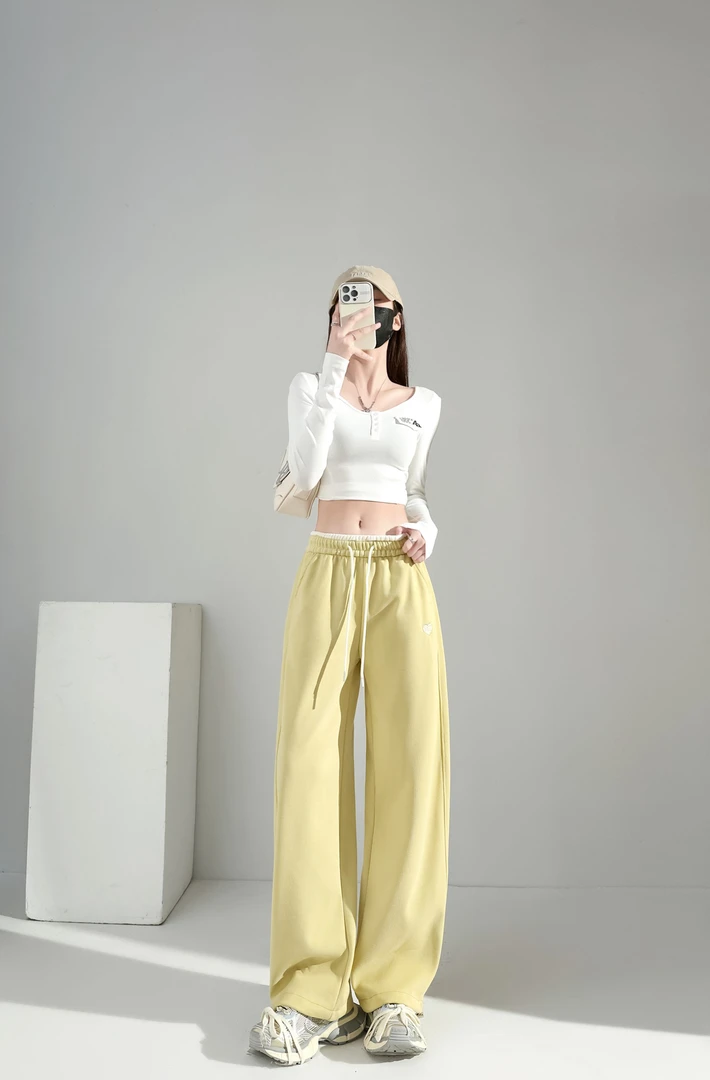 春季阔腿韩版拼接时尚休闲宽松百搭显瘦小个子春游出行衣服女士