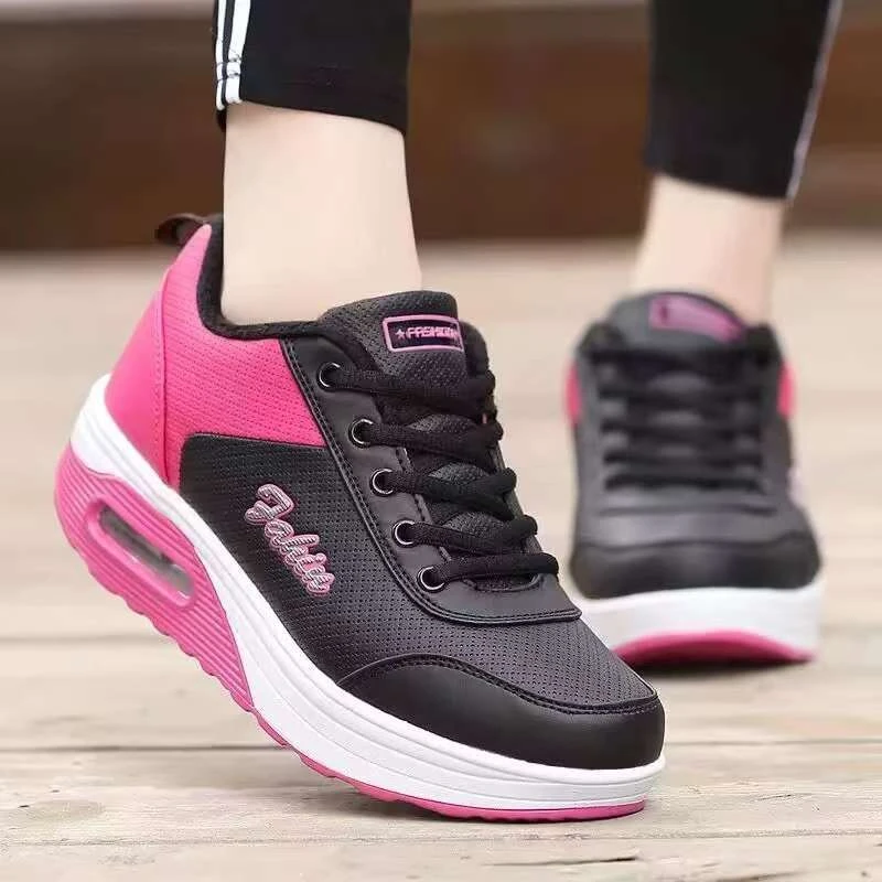 拍大一码959新款秋冬皮面摇摇鞋松糕鞋