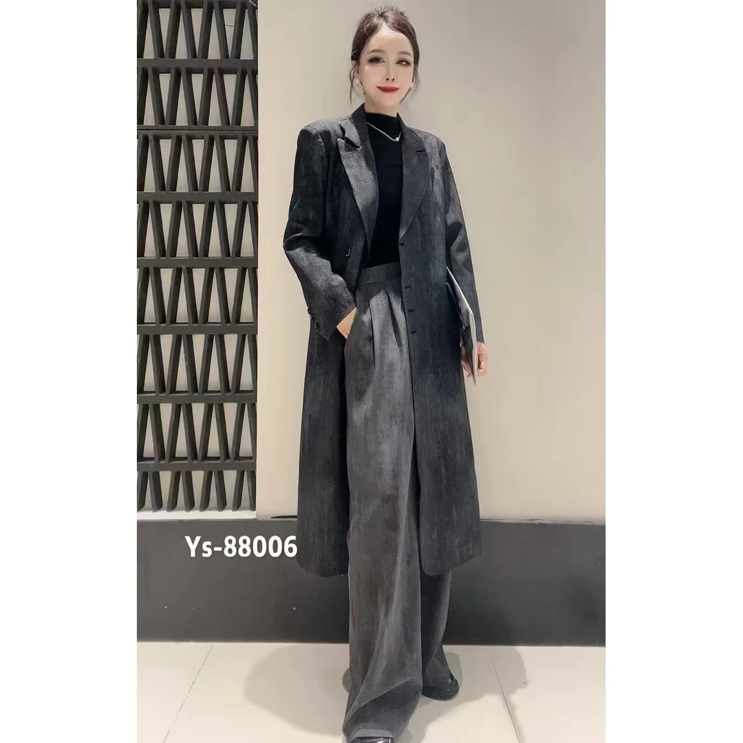 88006 G 女士春季新款高级感百搭宽松气质长款西装大衣 YS三楼