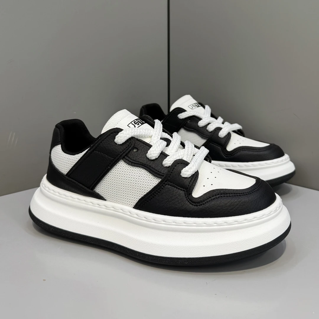 潮流男鞋春夏新款白色网面透气厚底增高休闲鞋时尚潮男百搭小白鞋