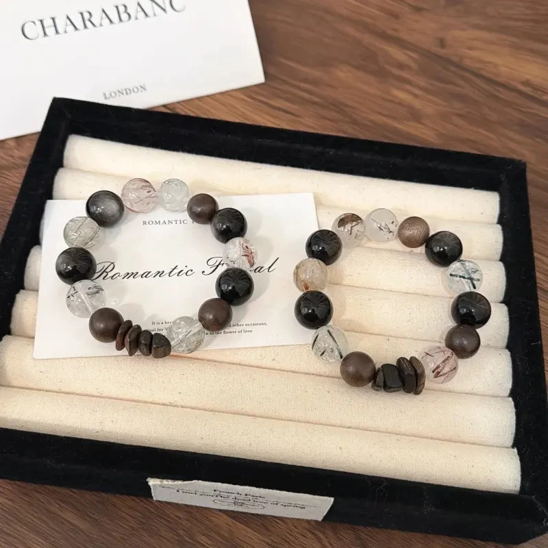 X2182银曜石彩发晶手链高端轻奢手串多样性发一