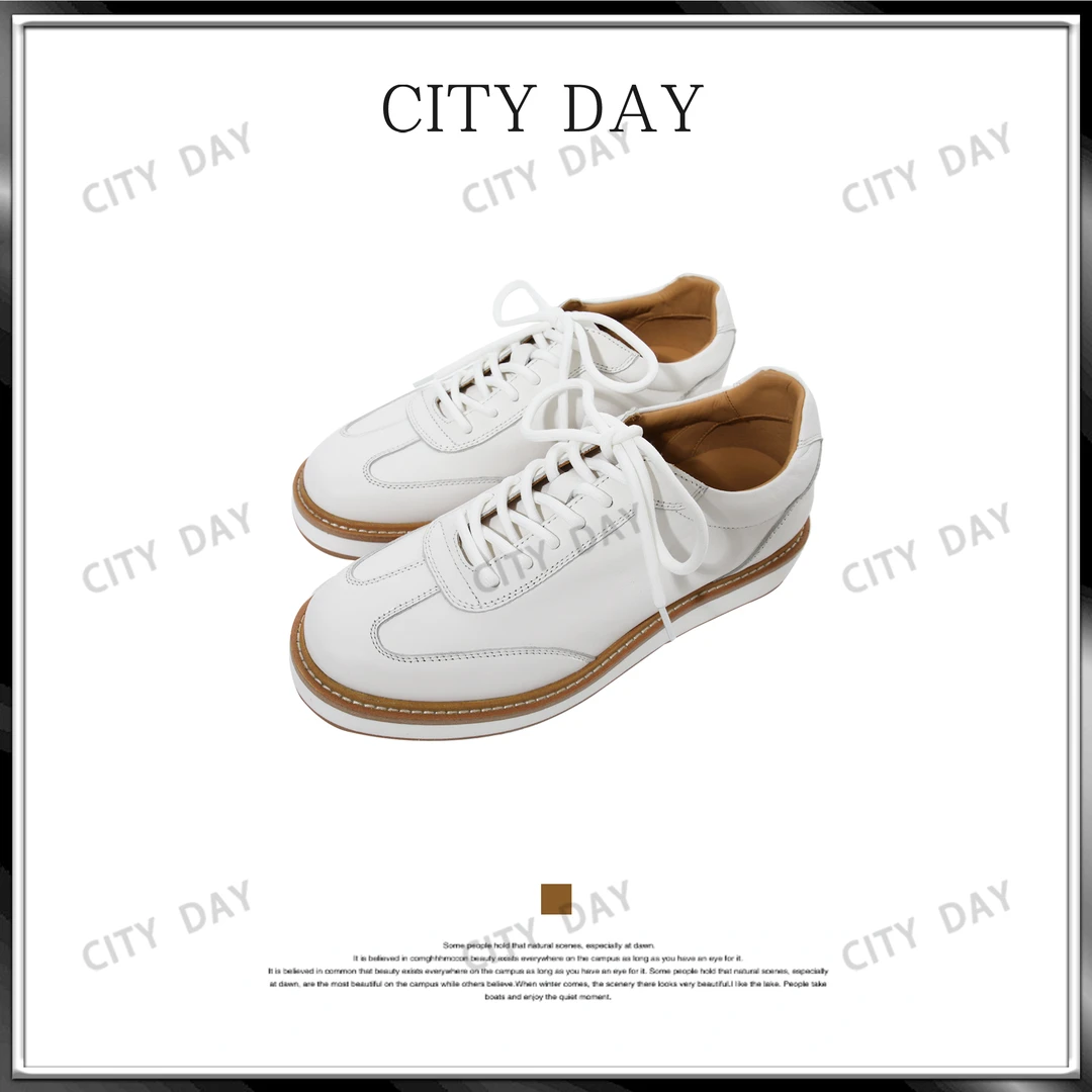CityDay【楠哥】英伦风牛皮耐磨绒亚克斯低帮系带复古小白鞋 M521