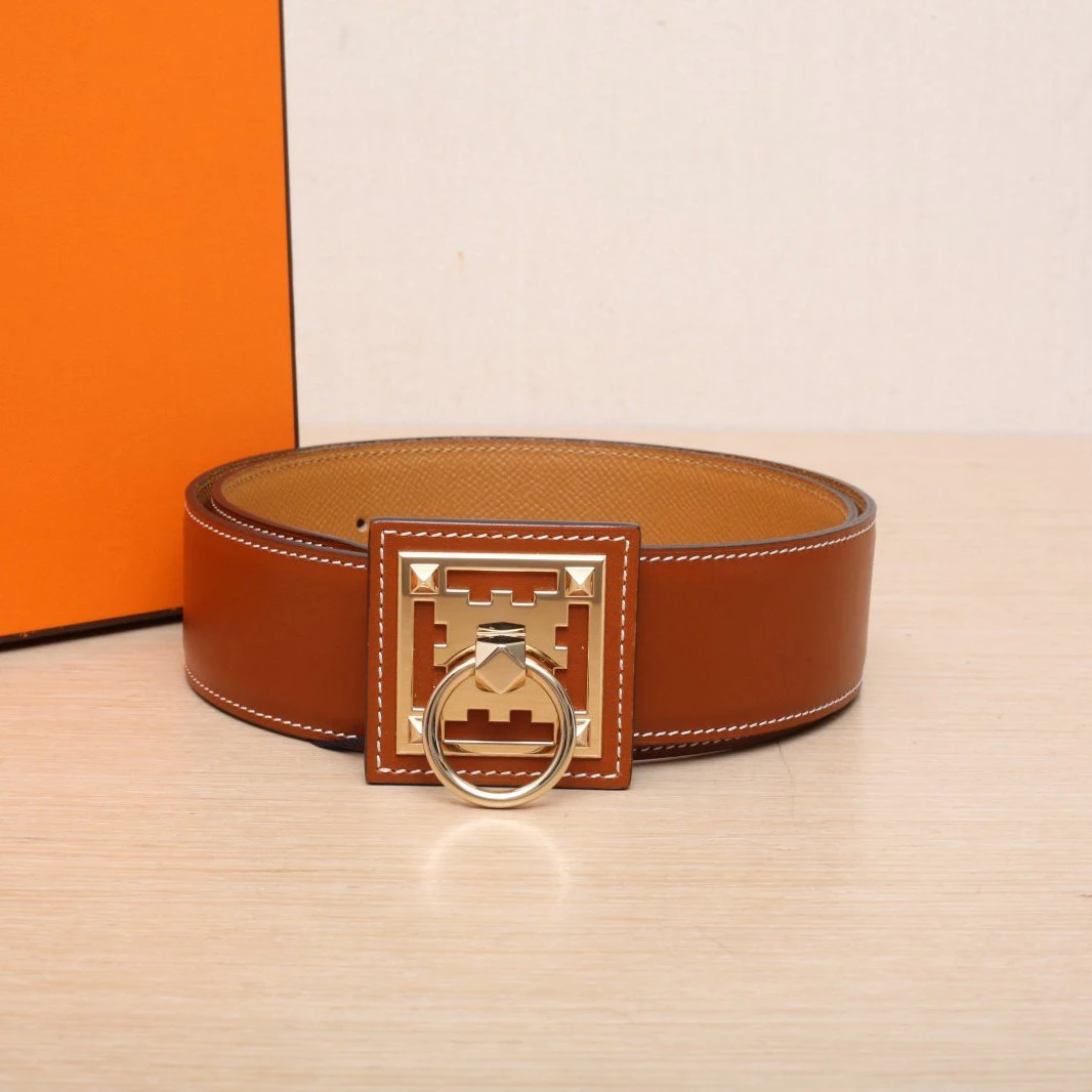 未使用 Hermes/爱马仕 汤/P225581124/T刻 金扣 腰带 环扣 腰带