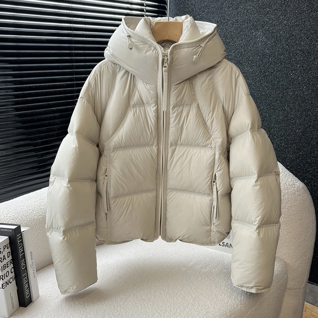 2025冬季韩版连帽泡芙羽绒服外套女短款高级显瘦百搭保暖面包服
