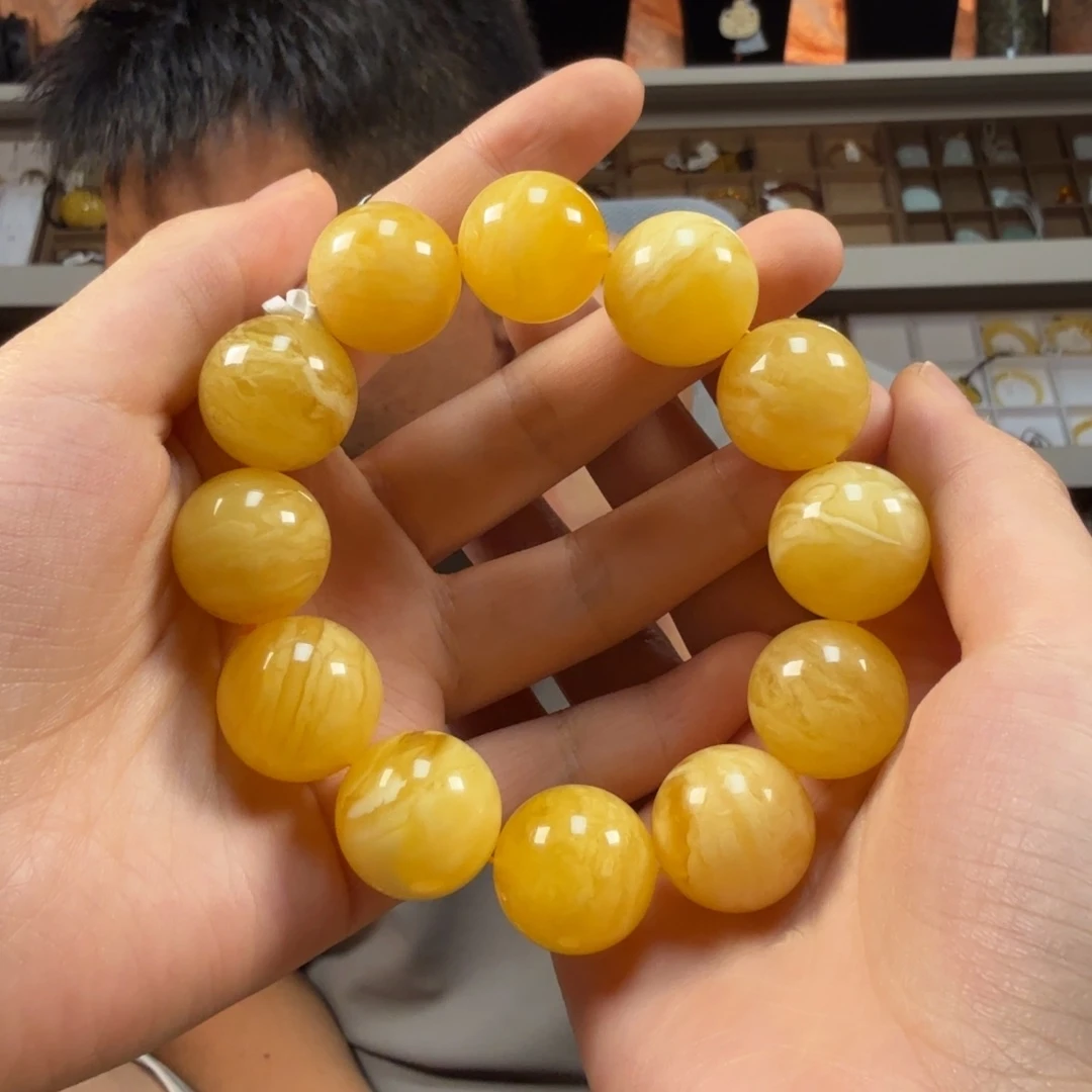 未镶嵌颈饰琥珀tx642圆珠手串18
