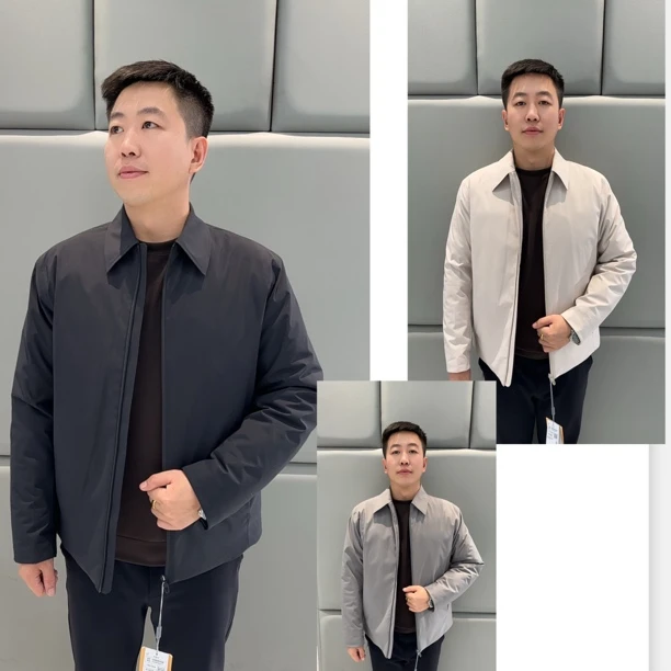 Lilanz/利郎（25新款）羽绒服白鸭绒茄克式翻领净面休闲羽绒服